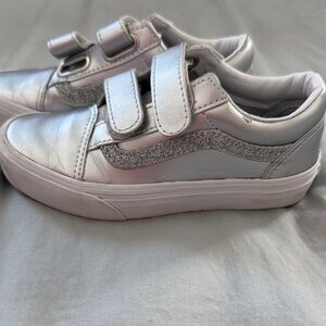 Vans Silver Kids Sneakers with Straps